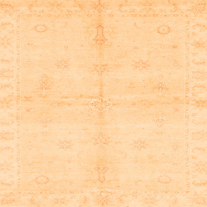 Square Machine Washable Abstract Orange Modern Area Rugs, wshabs3491org