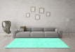 Machine Washable Abstract Turquoise Modern Area Rugs in a Living Room,, wshabs3491turq