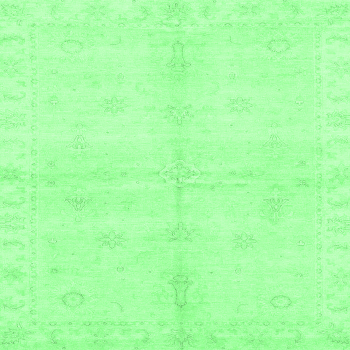 Square Machine Washable Abstract Emerald Green Modern Area Rugs, wshabs3491emgrn