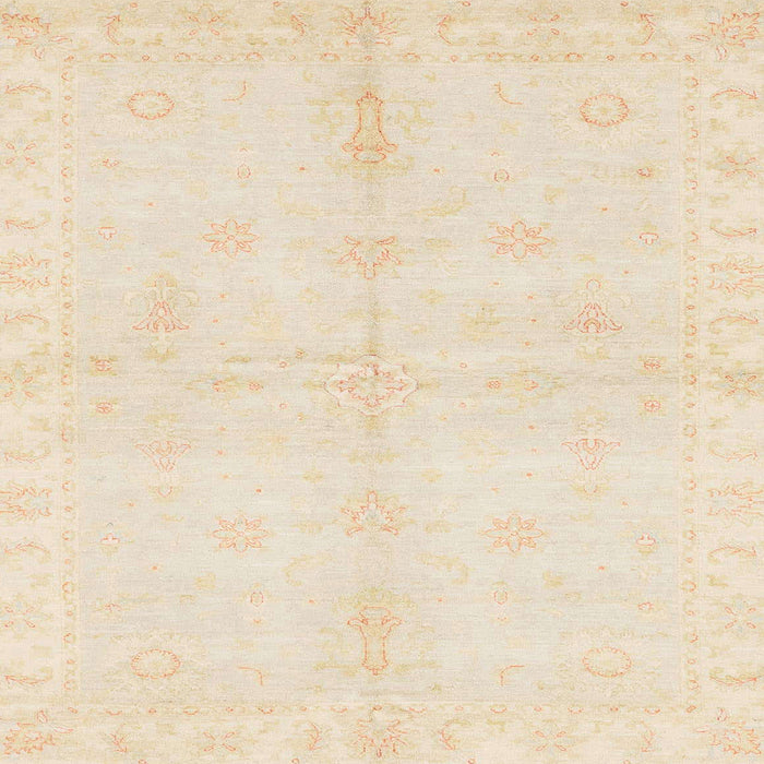 Square Machine Washable Abstract Pastel Orange Rug, wshabs3491