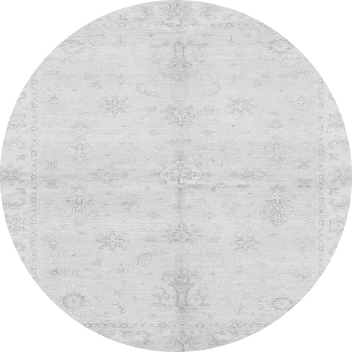 Round Machine Washable Abstract Gray Modern Rug, wshabs3491gry