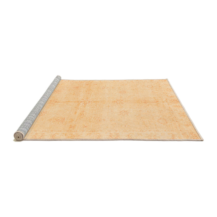 Sideview of Machine Washable Abstract Orange Modern Area Rugs, wshabs3491org