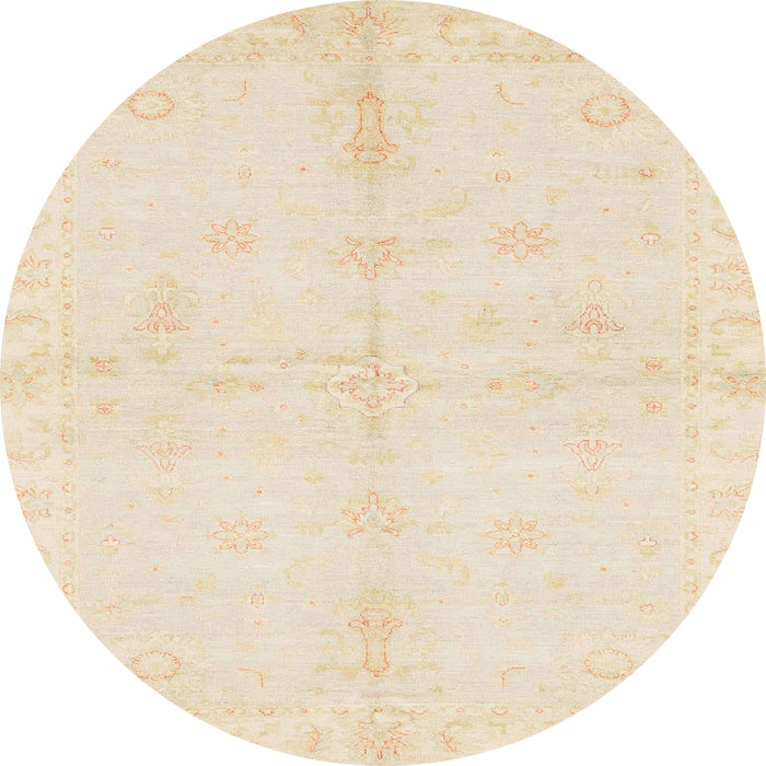 Round Abstract Pastel Orange Modern Rug, abs3491