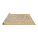 Sideview of Machine Washable Abstract Brown Sugar Brown Rug, wshabs3492
