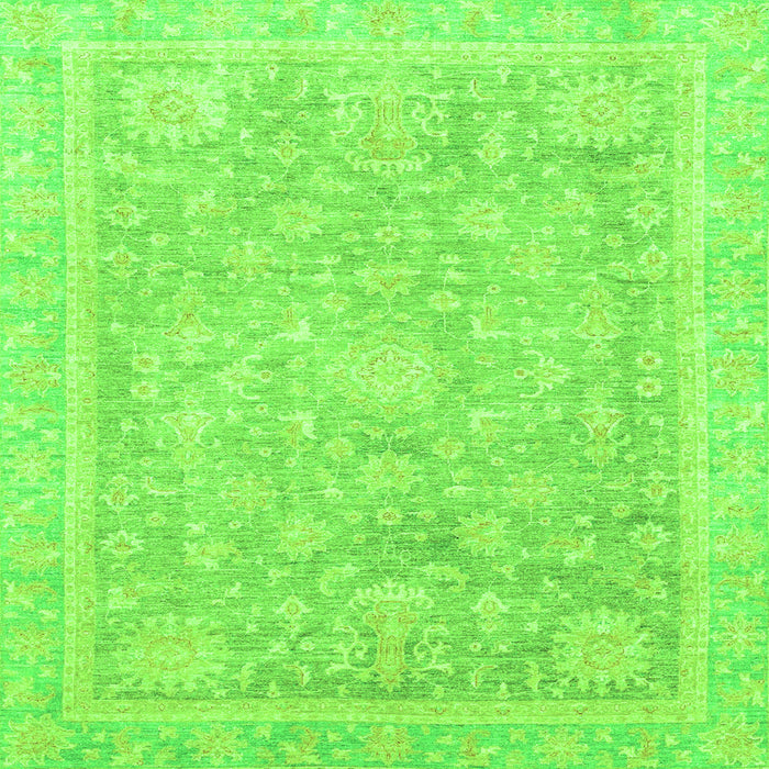 Square Oriental Green Traditional Rug, abs3492grn