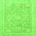 Square Oriental Green Traditional Rug, abs3492grn