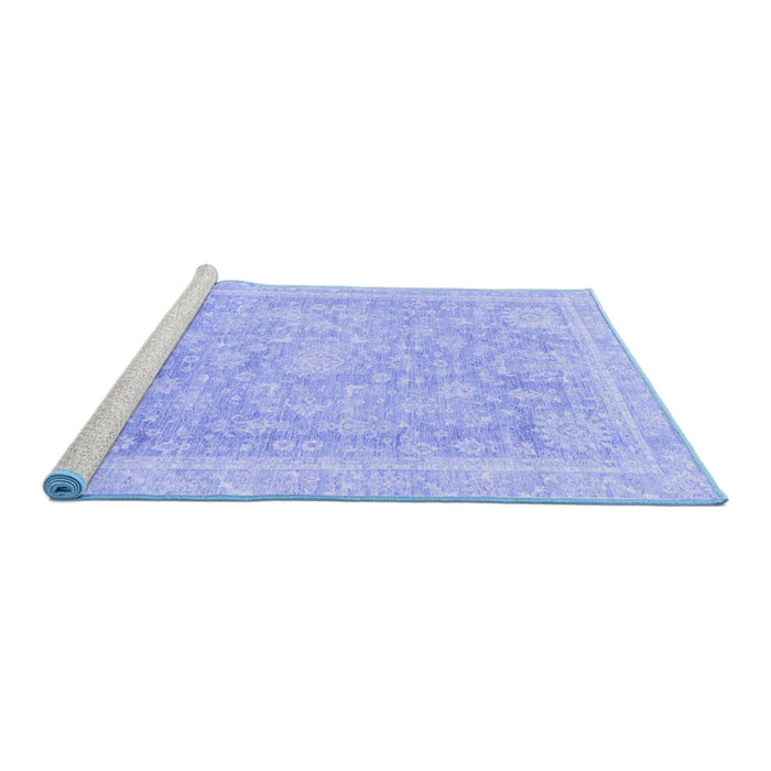 Sideview of Machine Washable Oriental Blue Traditional Rug, wshabs3492blu