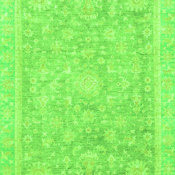 Machine Washable Oriental Green Traditional Area Rugs, wshabs3492grn