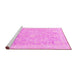 Sideview of Machine Washable Oriental Pink Traditional Rug, wshabs3492pnk