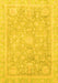 Machine Washable Oriental Yellow Traditional Rug, wshabs3492yw