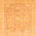 Square Machine Washable Oriental Orange Traditional Area Rugs, wshabs3492org