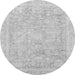 Round Oriental Gray Traditional Rug, abs3492gry