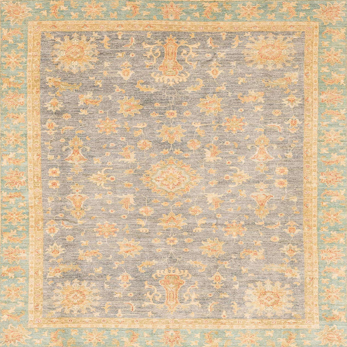 Square Abstract Brown Oriental Rug, abs3492