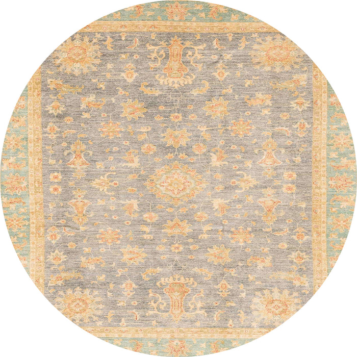 Round Machine Washable Abstract Brown Sugar Brown Rug, wshabs3492