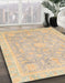 Abstract Brown Oriental Rug in Family Room, abs3492