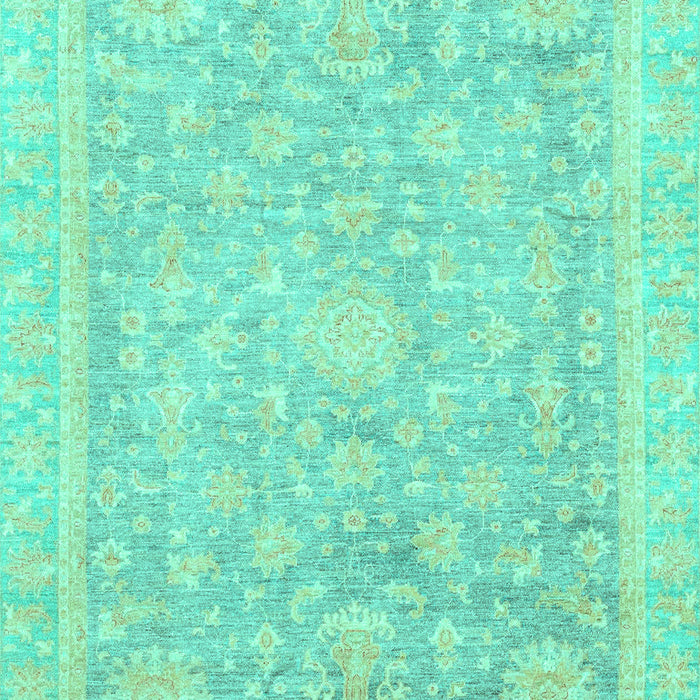 Machine Washable Oriental Turquoise Traditional Area Rugs, wshabs3492turq
