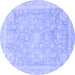 Round Oriental Blue Traditional Rug, abs3492blu