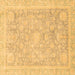 Square Oriental Brown Traditional Rug, abs3492brn