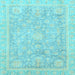 Square Oriental Light Blue Traditional Rug, abs3492lblu