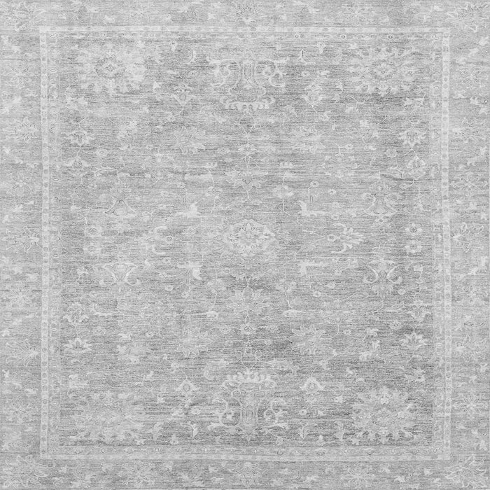 Square Machine Washable Oriental Gray Traditional Rug, wshabs3492gry