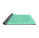 Sideview of Oriental Turquoise Traditional Rug, abs3492turq