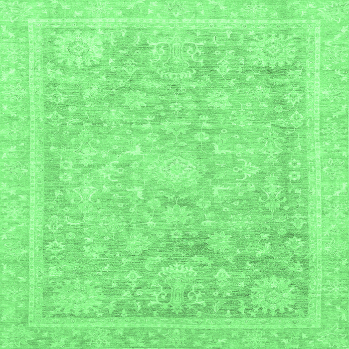 Square Oriental Emerald Green Traditional Rug, abs3492emgrn