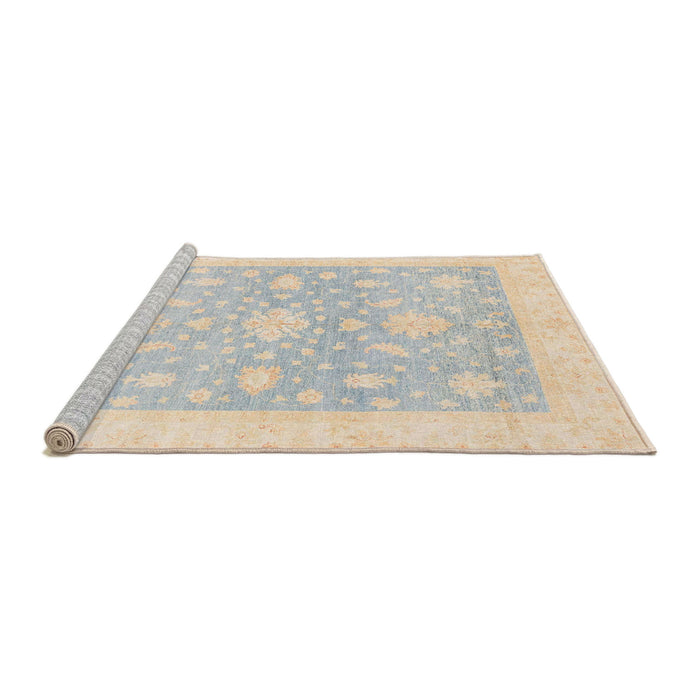 Sideview of Machine Washable Abstract Wheat Beige Rug, wshabs3493