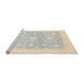 Sideview of Machine Washable Abstract Wheat Beige Rug, wshabs3493