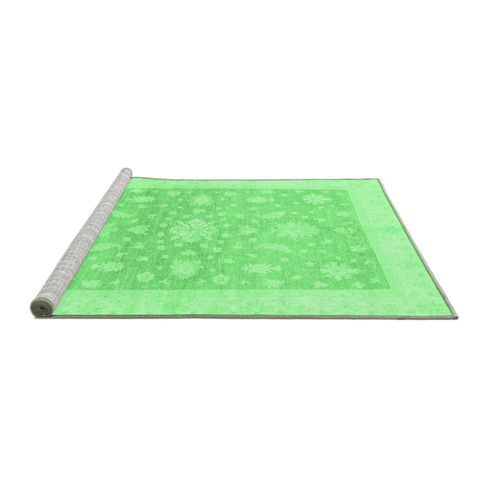 Sideview of Machine Washable Oriental Emerald Green Traditional Area Rugs, wshabs3493emgrn
