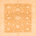 Square Machine Washable Oriental Orange Traditional Area Rugs, wshabs3493org