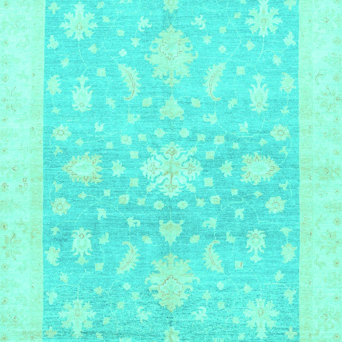 Machine Washable Oriental Turquoise Traditional Area Rugs, wshabs3493turq