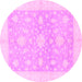 Round Oriental Pink Traditional Rug, abs3493pnk