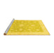 Sideview of Machine Washable Oriental Yellow Traditional Rug, wshabs3493yw