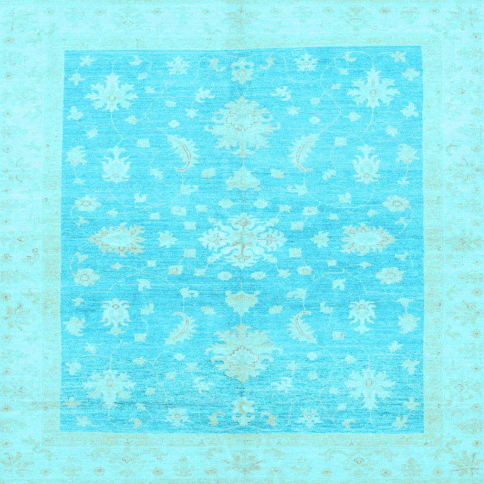 Square Oriental Light Blue Traditional Rug, abs3493lblu
