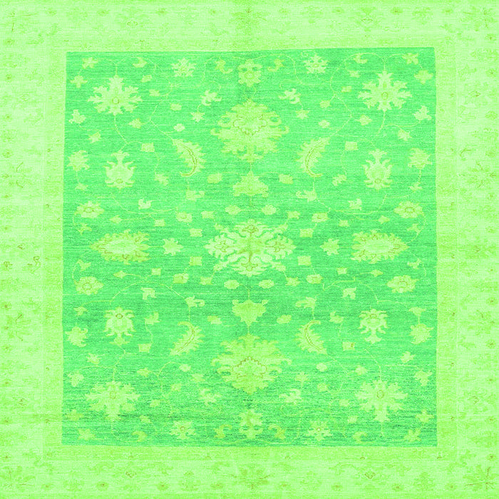 Square Oriental Green Traditional Rug, abs3493grn