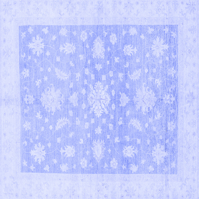 Square Machine Washable Oriental Blue Traditional Rug, wshabs3493blu