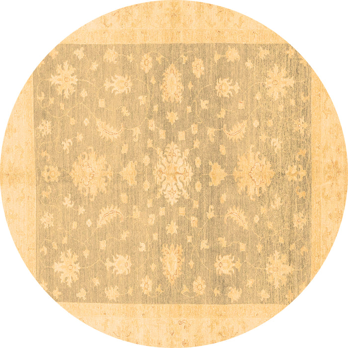 Round Machine Washable Oriental Brown Traditional Rug, wshabs3493brn