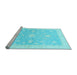 Sideview of Machine Washable Oriental Light Blue Traditional Rug, wshabs3493lblu