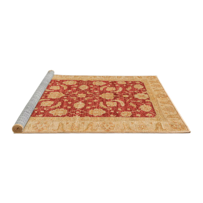 Sideview of Machine Washable Abstract Orange Rug, wshabs3494