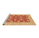 Sideview of Machine Washable Abstract Orange Rug, wshabs3494