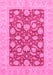 Machine Washable Abstract Pink Modern Rug, wshabs3494pnk