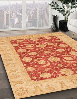 Abstract Orange Modern Rug in Family Room, abs3494