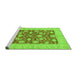 Sideview of Machine Washable Abstract Green Modern Area Rugs, wshabs3494grn