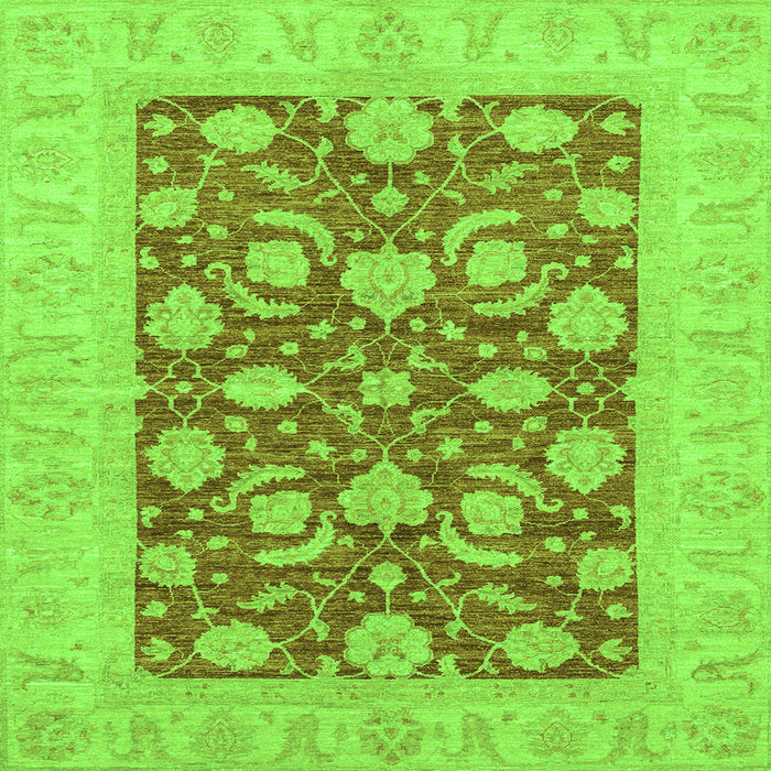 Square Abstract Green Modern Rug, abs3494grn
