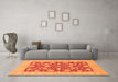 Machine Washable Abstract Orange Modern Area Rugs in a Living Room, wshabs3494org