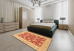 Machine Washable Abstract Orange Rug in a Bedroom, wshabs3494