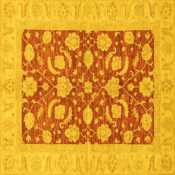 Square Abstract Yellow Modern Rug, abs3494yw