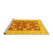 Sideview of Machine Washable Abstract Yellow Modern Rug, wshabs3494yw