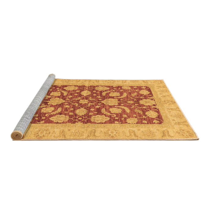 Sideview of Machine Washable Abstract Brown Modern Rug, wshabs3494brn
