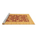 Sideview of Machine Washable Abstract Brown Modern Rug, wshabs3494brn